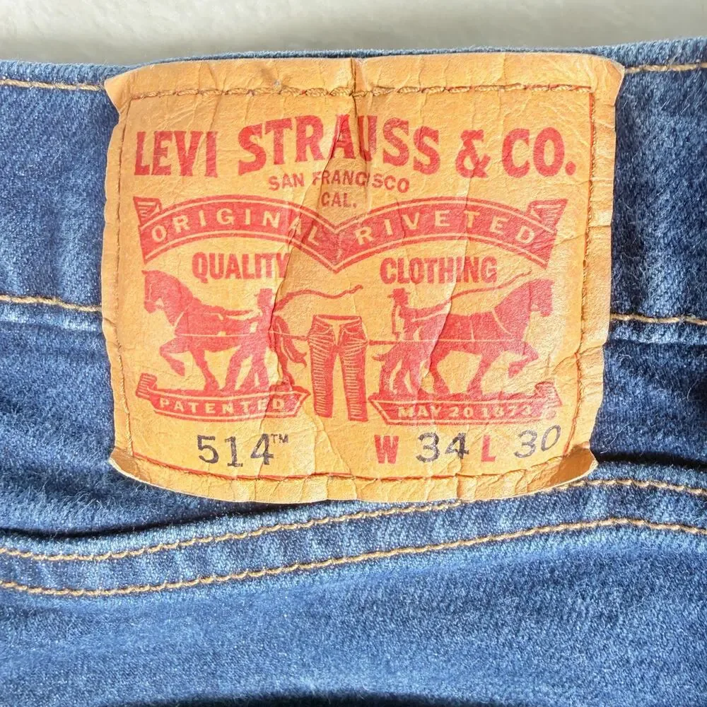 Levis 514 Premium Straight Fit Jeans Stretch Jeans Color‎ Blue 34x30 (34x28.5)